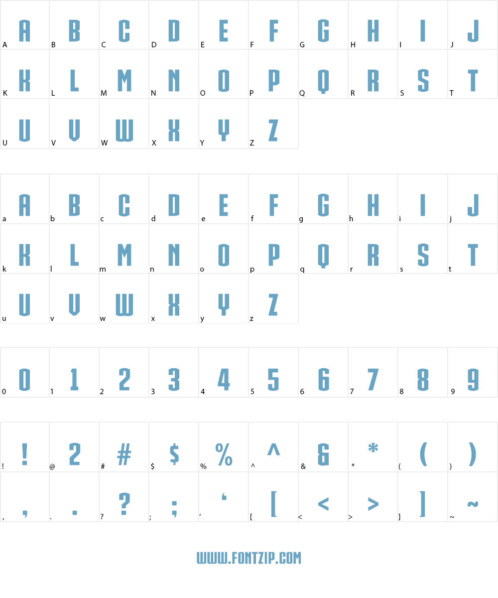 IRON MAN OF WAR 2 NCV Font Character